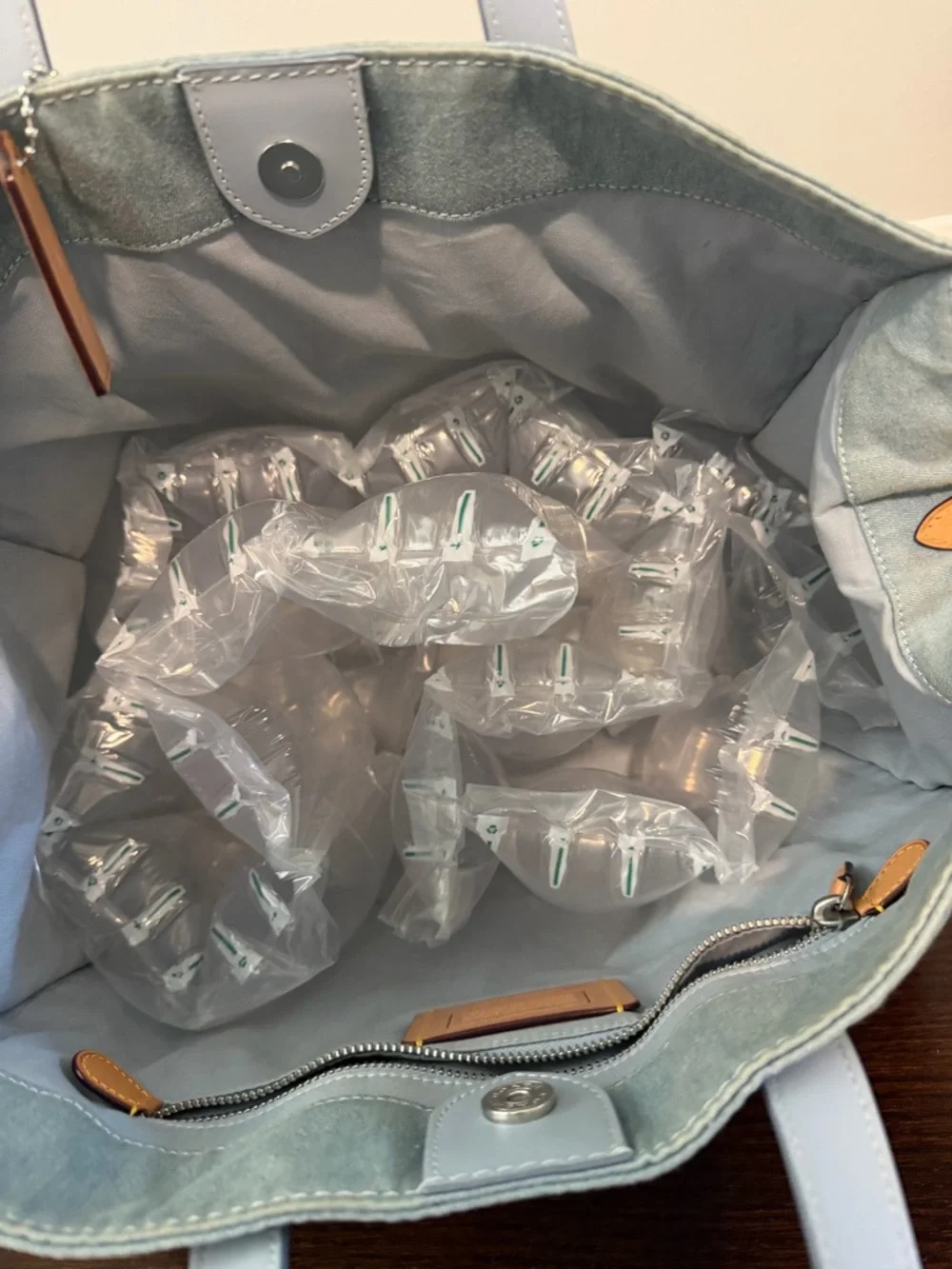 Coach Light Blue Signature Denim Tote with Detachable Strap - Picture 6 of 9